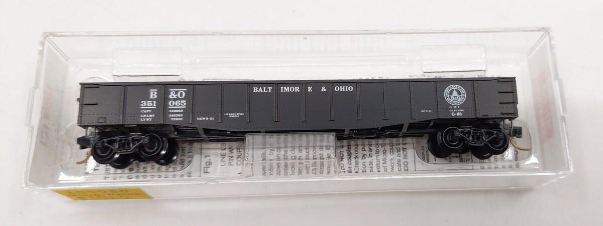 Micro-Trains 10500030 N B&O 50' 14 Panel Steel Fishbelly Side Gondola #351065