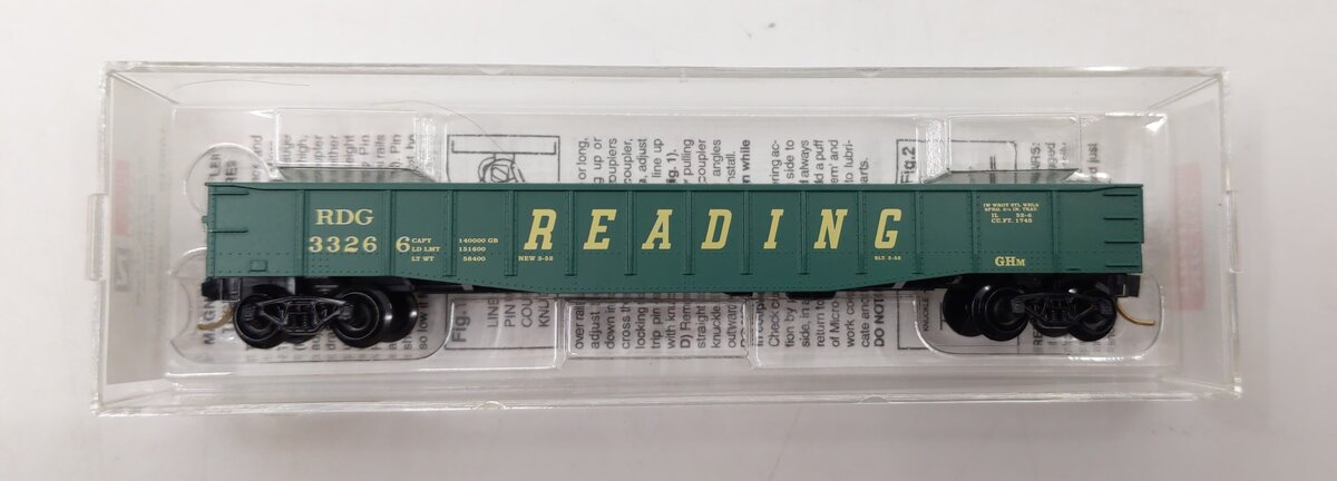Micro-Trains 10500010 N Reading 50' 14 Panel Steel Fishbelly Side Gondola #33266 LN/Box
