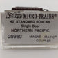 Micro-Trains 02000980 N Northern Pacific 40' Standard Single Door Boxcar #27588 LN/Box