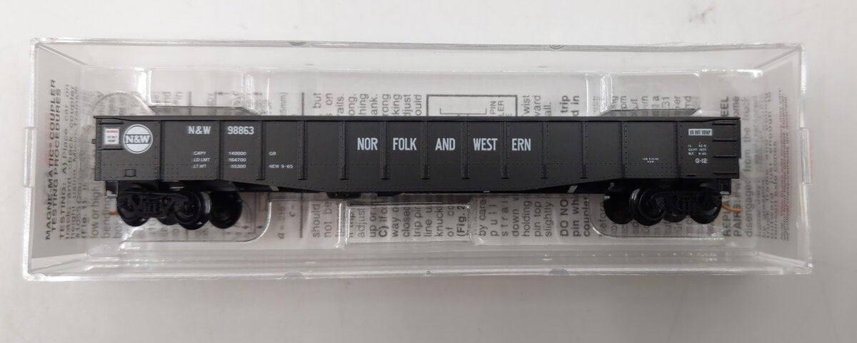 Micro-Trains 10500080 N N&W 50' 14 Panel Steel Fishbelly Side Gondola #98863