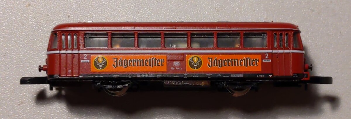 Marklin 8831 Z Scale Jagermeister DB798 Powered Railbus