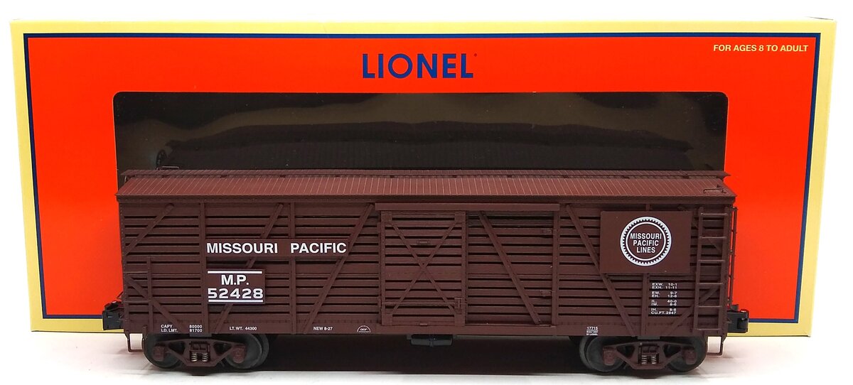 Lionel 6-17715 O Gauge Missouri Pacific ACF 40-Ton Stock Car #52428