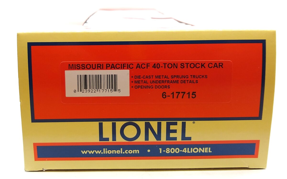 Lionel 6-17715 O Gauge Missouri Pacific ACF 40-Ton Stock Car #52428