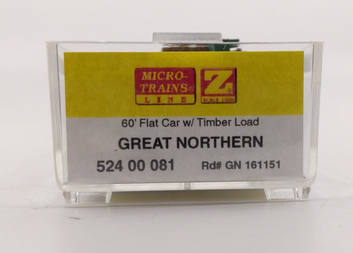 Micro-Trains 52400081 Z GN 60' Straight Sides Flat Car w/Cut Timber Load #161151