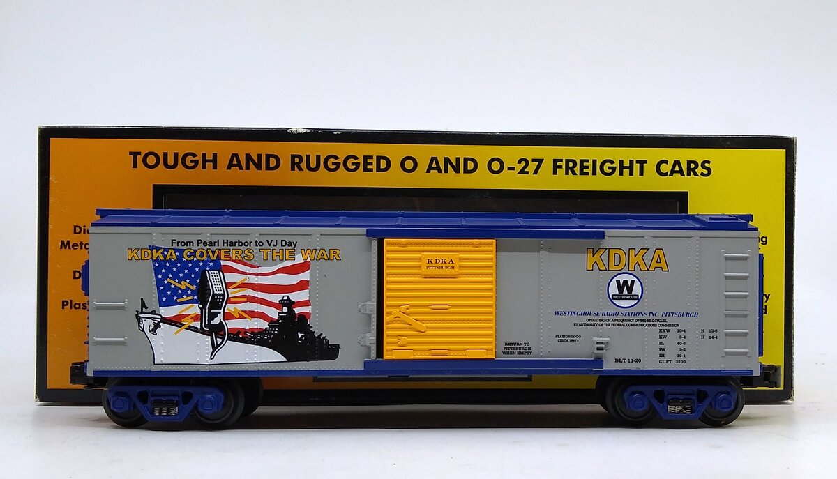 MTH 30-74227 O Gauge KDKA World War II Boxcar LN/Box