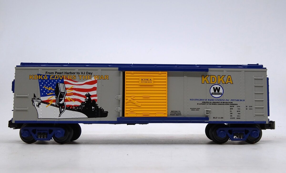 MTH 30-74227 O Gauge KDKA World War II Boxcar LN/Box