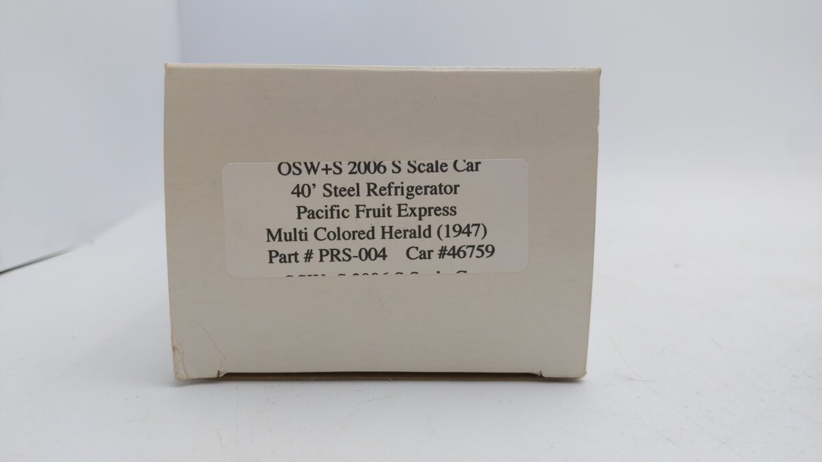 Pacific Rail PRS-004 S Scale Pacific Fruit Express Reefer Car #46759 EX/Box