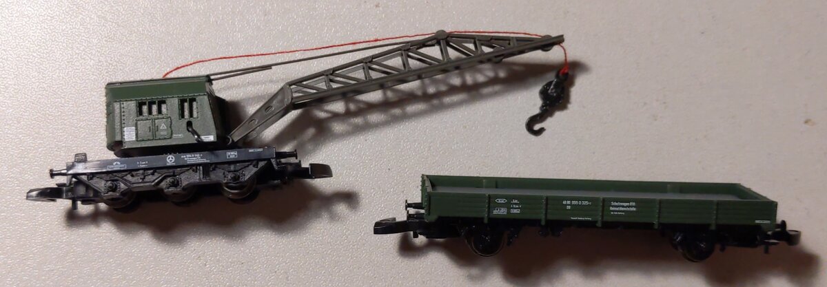 Marklin 86571 Z German Federal Railroad DB Era III Crane Car Set