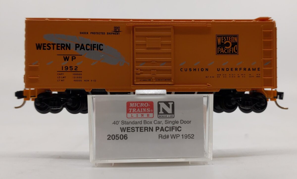 Micro-Trains 02000506 N Western Pacific 40' Standard Single Door Boxcar #1952 LN/Box