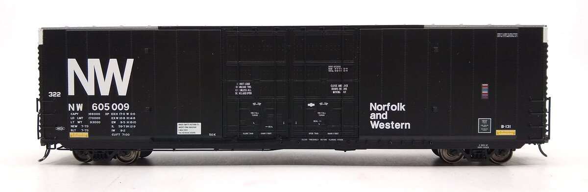 Roundhouse 88139 HO N&W 50' High Cube Double Door Plug Box #605009