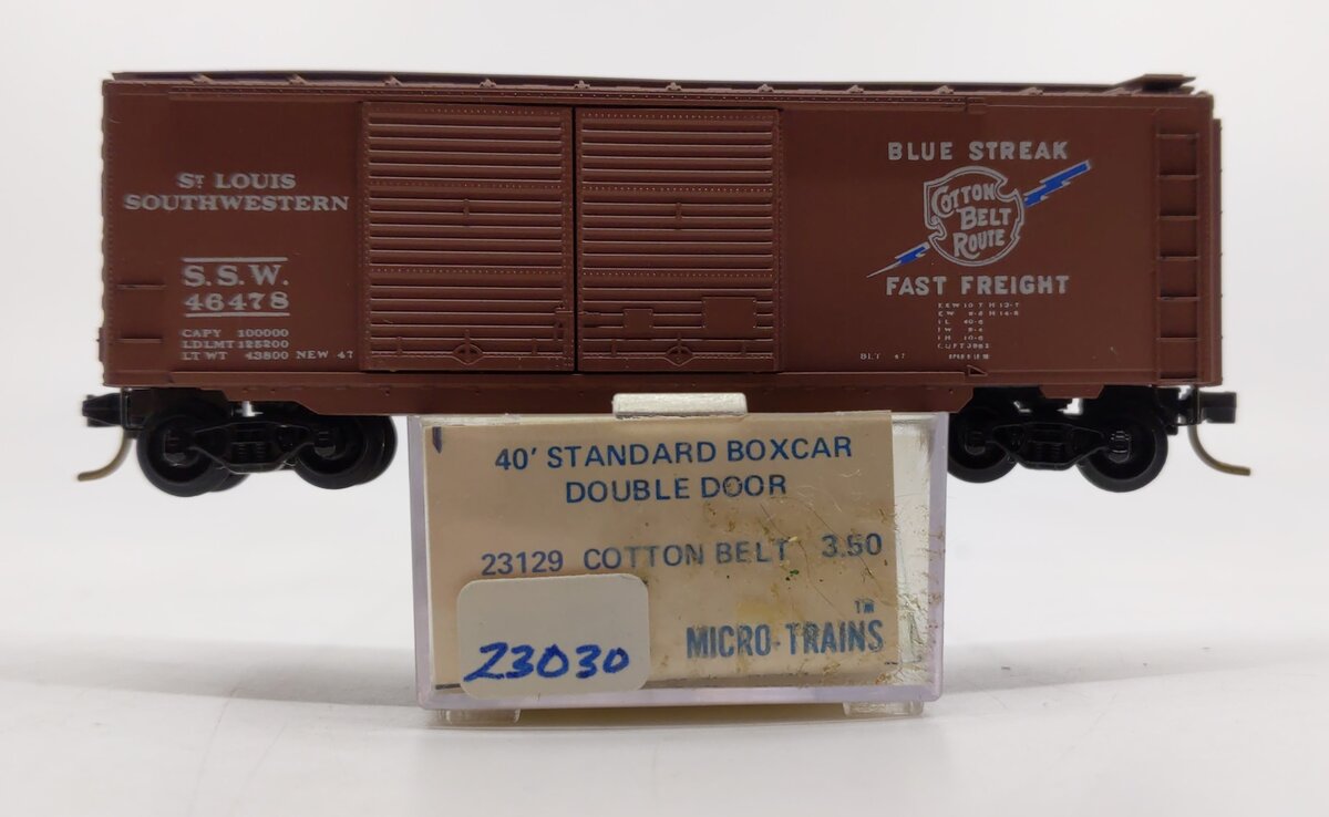 Micro-Trains 02300030 N Cotton Belt 40' Standard Double Door Boxcar #46478