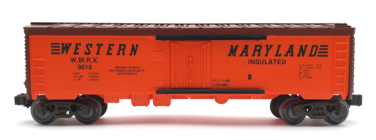 Lionel 6-9818 O Gauge Western Maryland Reefer Car LN/Box