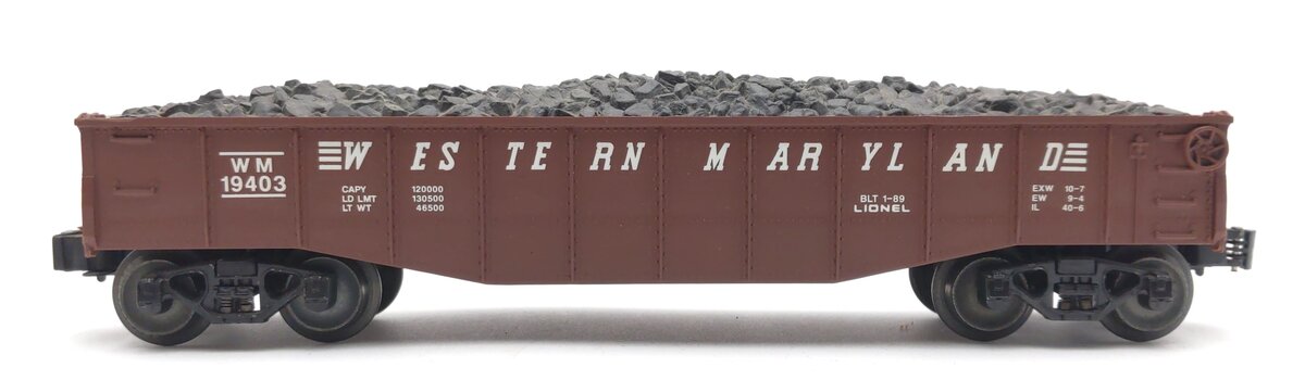 Lionel 6-19403 O Gauge Western Maryland Gondola with Coal Load #19403