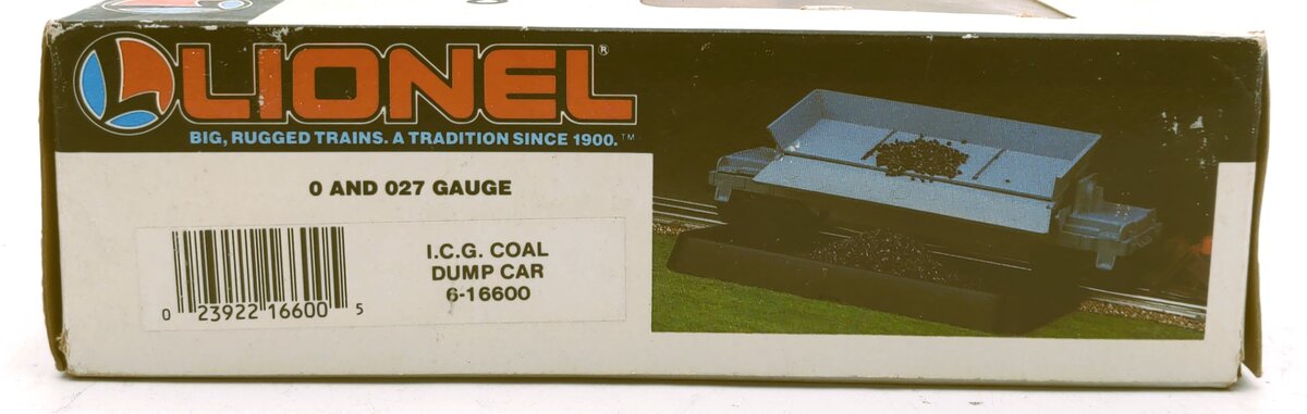 Lionel 6-16600 O Gauge Illinois Central Coal Dump Car #16600 LN/Box