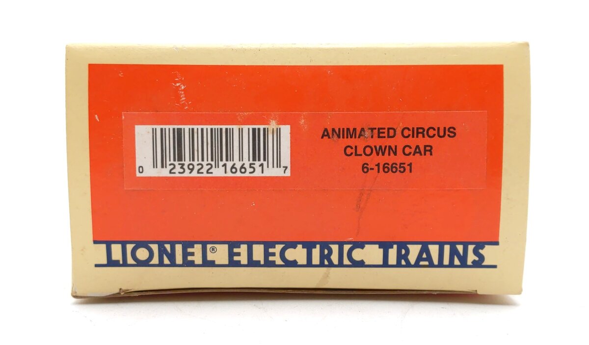 Lionel 6-16651 O Gauge Animated Circus Clown Car #16651 LN/Box