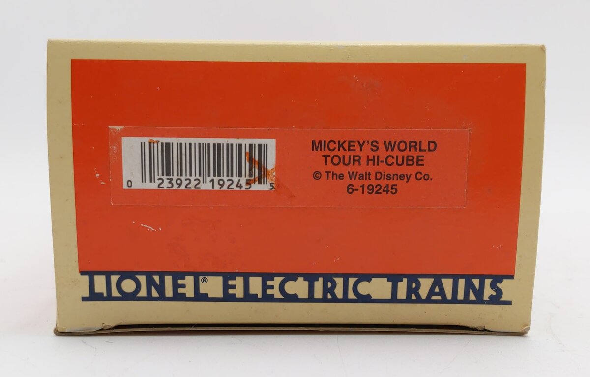Lionel 6-19245 O Gauge Disney Mickey‘s World Tour Hi Cube Boxcar #19245 LN/Box