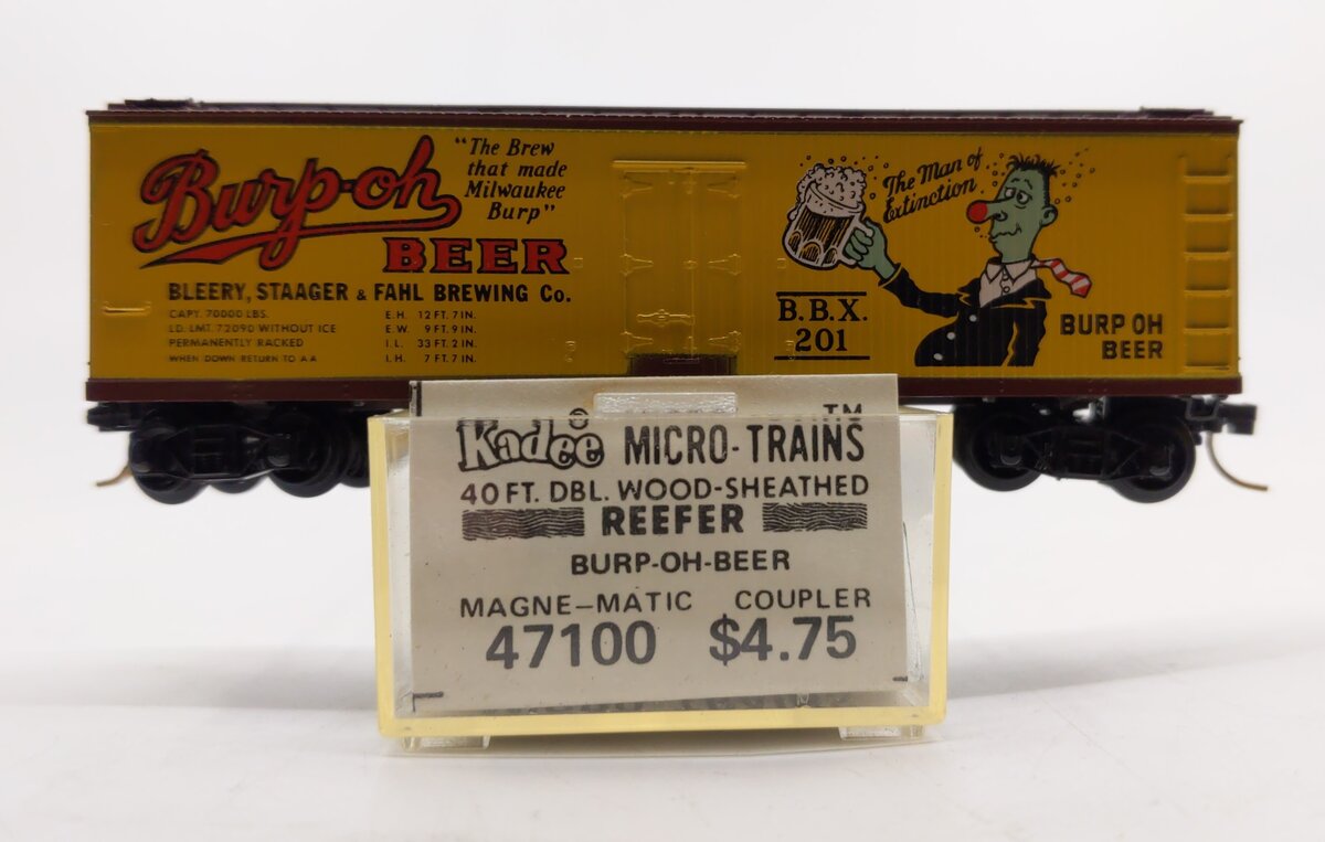 Micro-Trains 04700100 N Burp-oh Beer Reefer 40' Double Sheathed Reefer #201