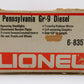 Lionel 6-8357 O Pennsylvania GP9 Diesel Locomotive #8357 EX/Box