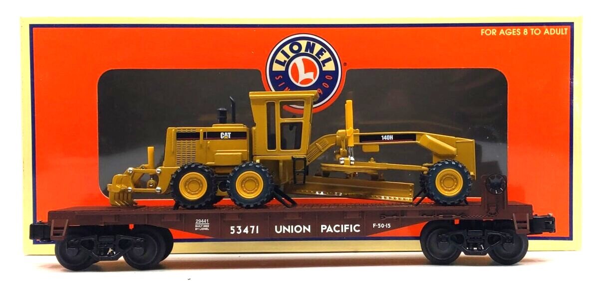 Lionel 6-29441 O Gauge Union Pacific Flatcar with Road Grader LN/Box