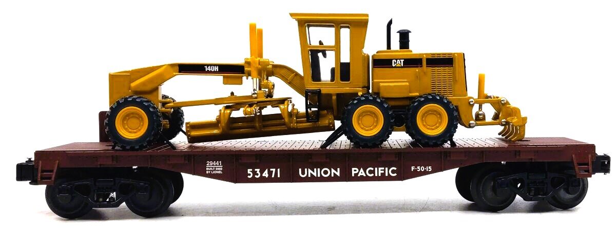 Lionel 6-29441 O Gauge Union Pacific Flatcar with Road Grader LN/Box