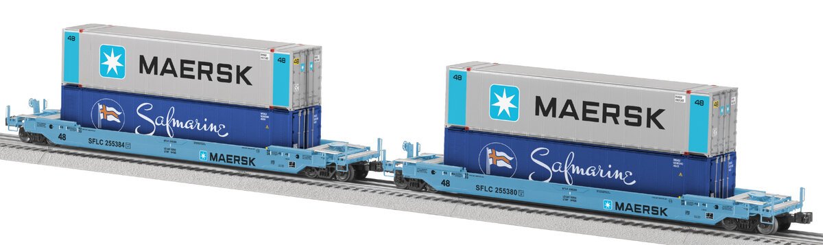 Lionel 6-27702 Maersk Husky Stack Cars (Set of 2) LN/Box