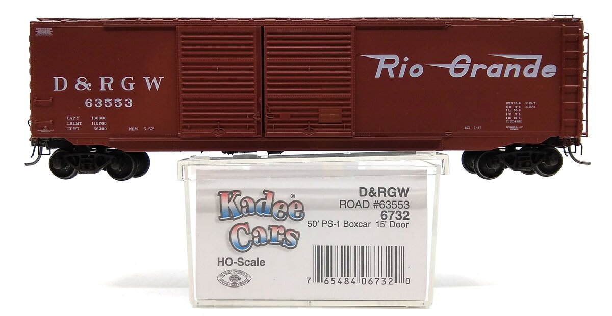 Kadee 6732 HO Denver & Rio Grande Western PS-1 50' Double-Door Boxcar #63553