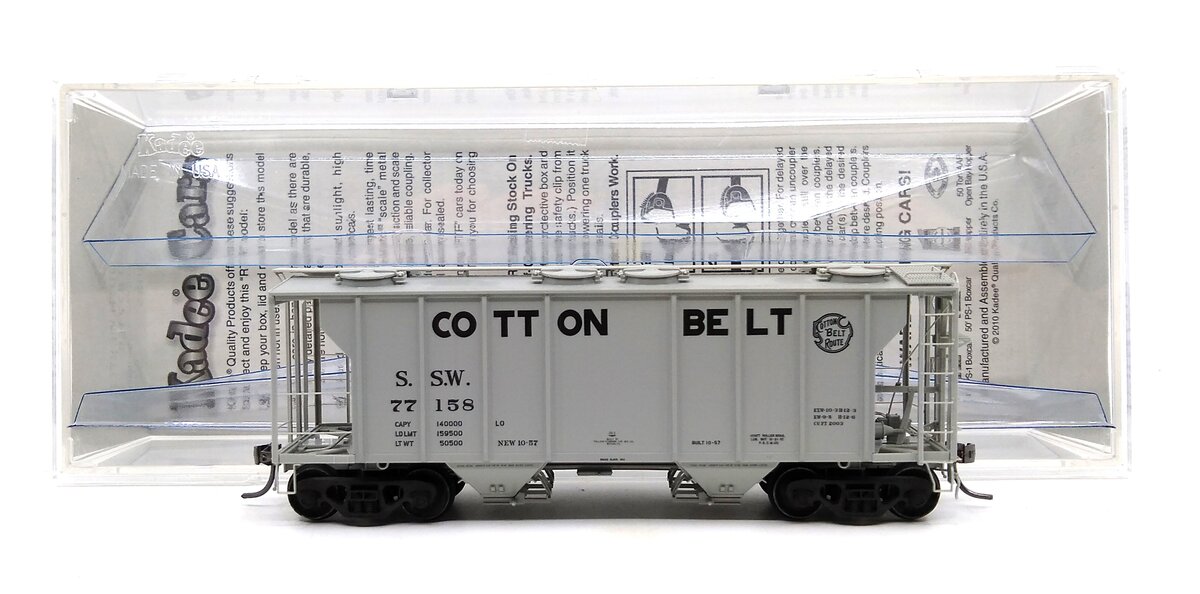 Kadee 8035 HO Cotton Belt SSW PS-2 Two-Bay Covered Hopper #77158
