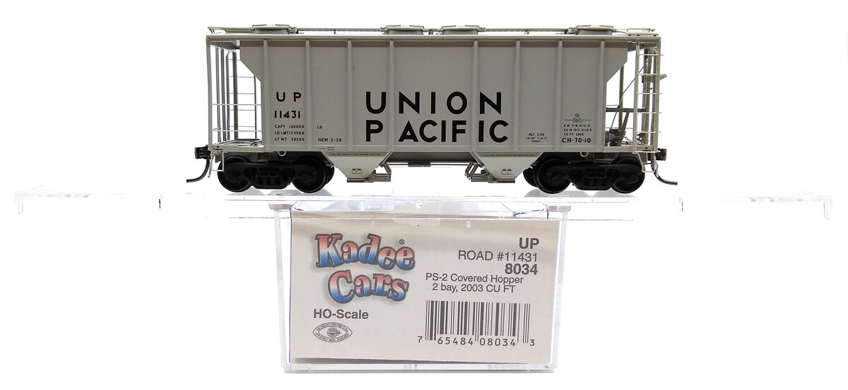 Kadee 8034 HO Union Pacific PS-2 Two-Bay Covered Hopper #11431