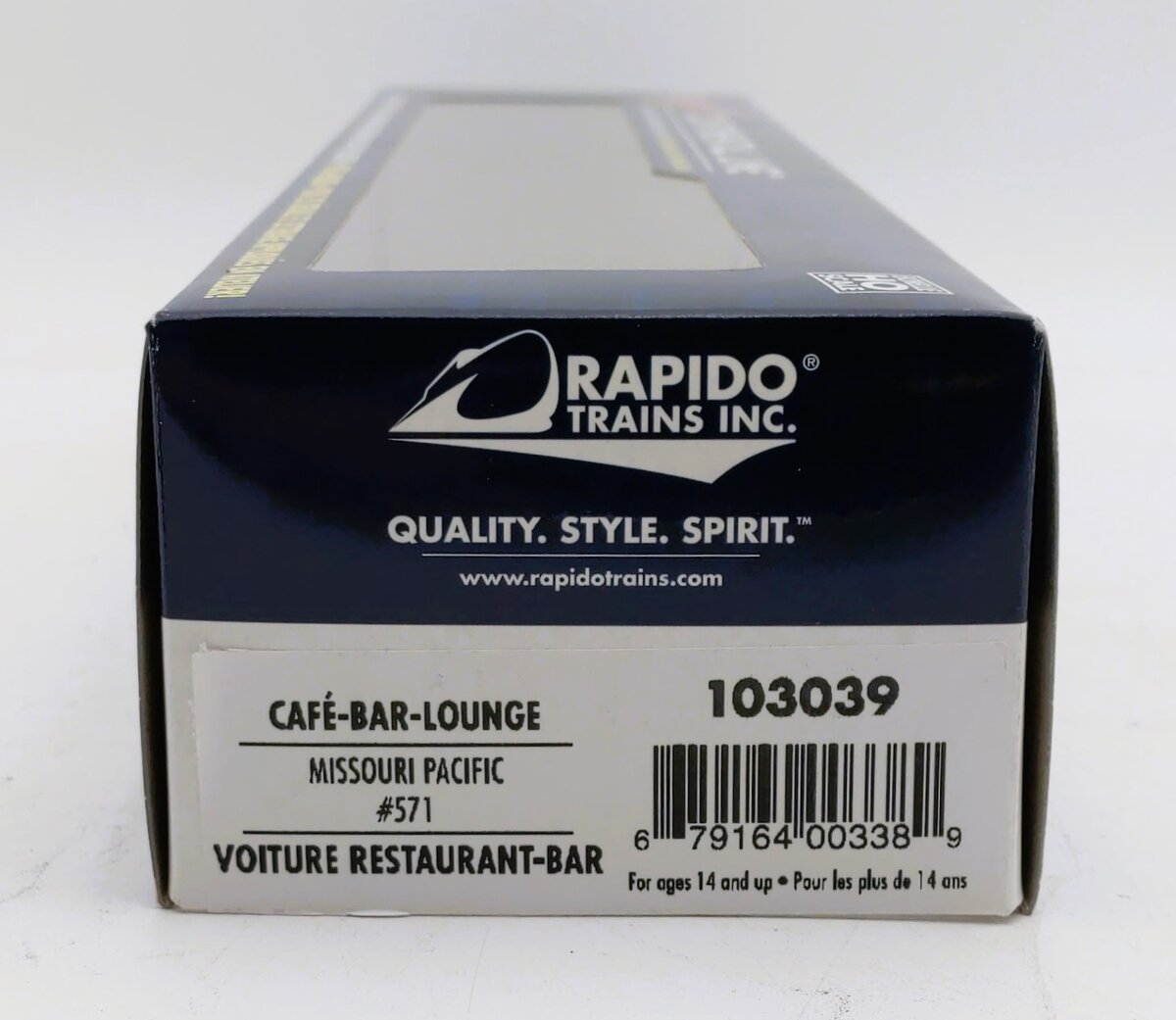 Rapido Trains 103039 HO Missouri Pacific Cafe-Bar-Lounge #571