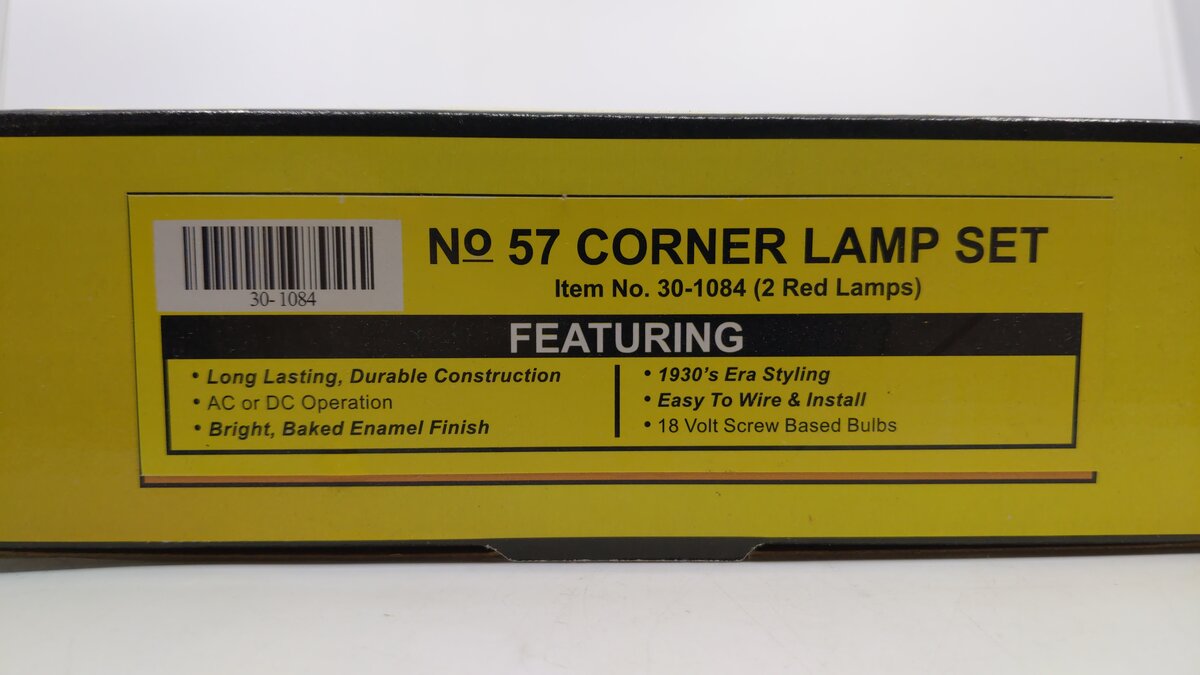MTH 30-1084 O #57 Red Diecast Corner Lamp Set (Pack of 2) LN/Box