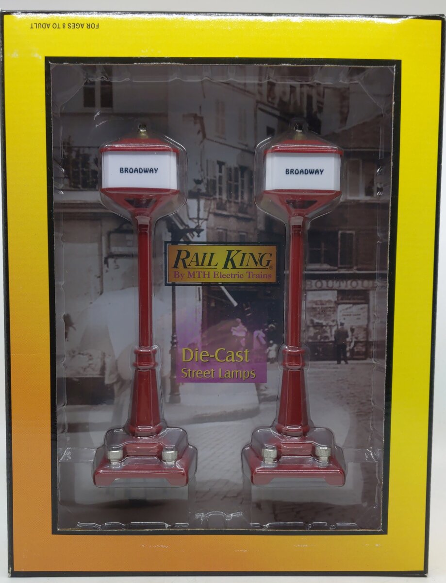 MTH 30-1084 O #57 Red Diecast Corner Lamp Set (Pack of 2) LN/Box