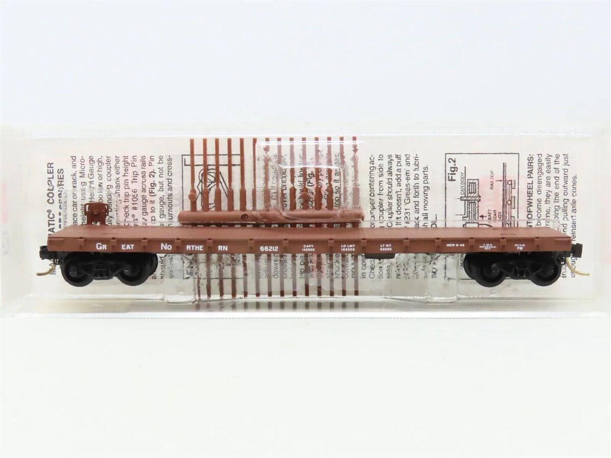 Micro-Trains 04400010 N Scale Great Northern 50' Straight Side Flatcar #66212