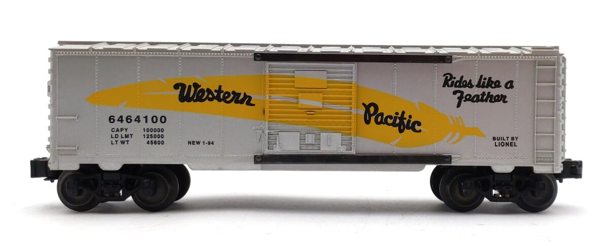 Lionel 6-19259 O Gauge Western Pacific Silver Yellow Feather 6464 Series Boxcar EX/Box