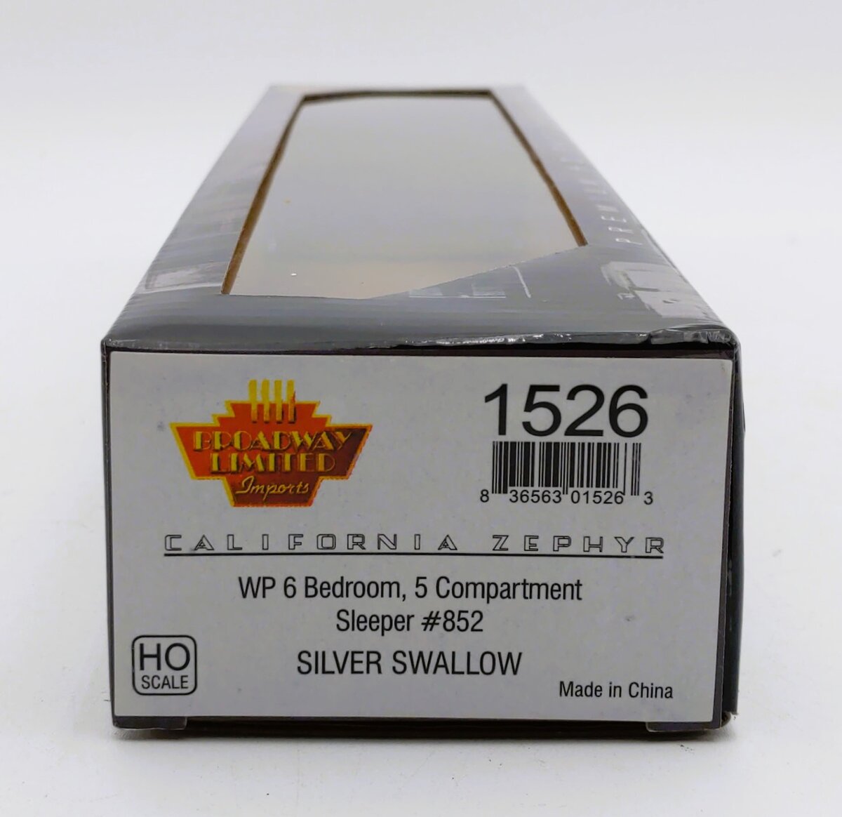 Broadway Limited 1526 HO WP Silver Swallow CA Zephyr 6-Bedroom Sleeper #852