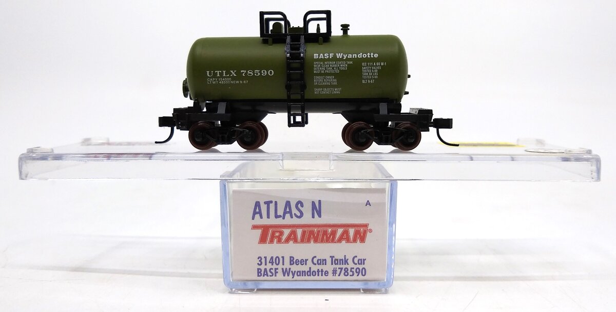 Atlas 31401 N BASF Wyandotte Beer Can Tank Car #78590 LN/Box