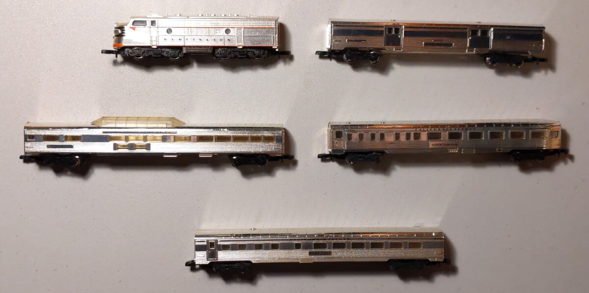Marklin 8189 Z Scale 50th Anniversary Silver-Plate California Zephyr Train Set LN/Box