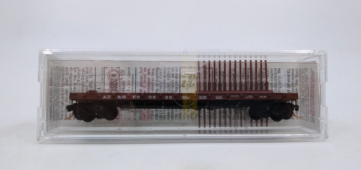 Micro-Trains 04400060 N ATSF 50' Straight Side Flatcar #90822 LN/Box