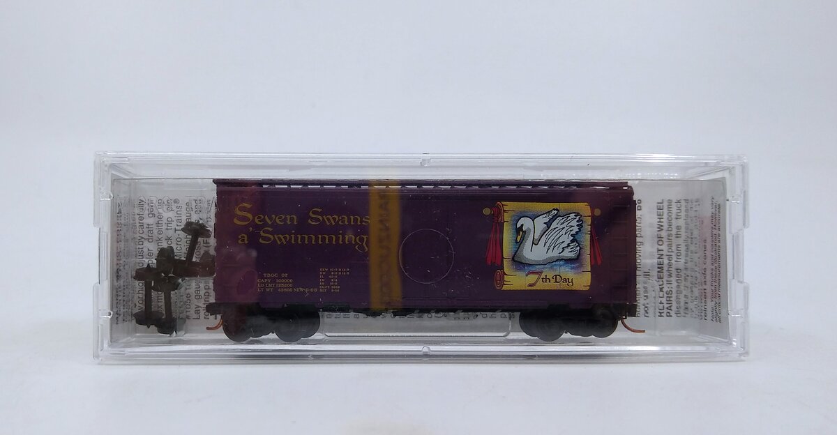 Micro-Trains 02100507 N Seven Swans a' Swimming Plug Door Christmas Boxcar #07