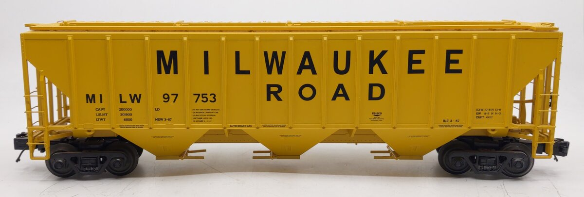 MTH 20-97285 O Milwaukee Road PS-2CD 3-Bay Covered Hopper #97753