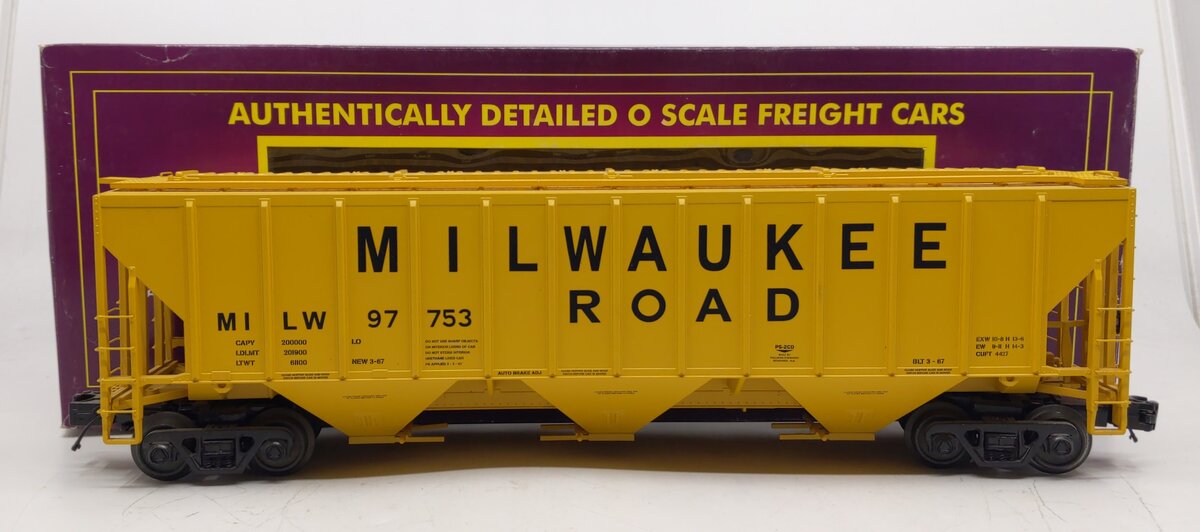 MTH 20-97285 O Milwaukee Road PS-2CD 3-Bay Covered Hopper #97753