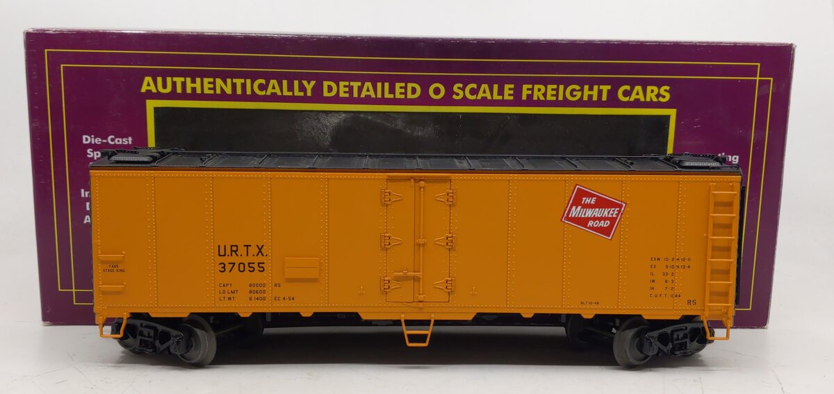 MTH 20-94255 O Gauge Milwaukee Road 40' Steel Sided Reefer Car #37055