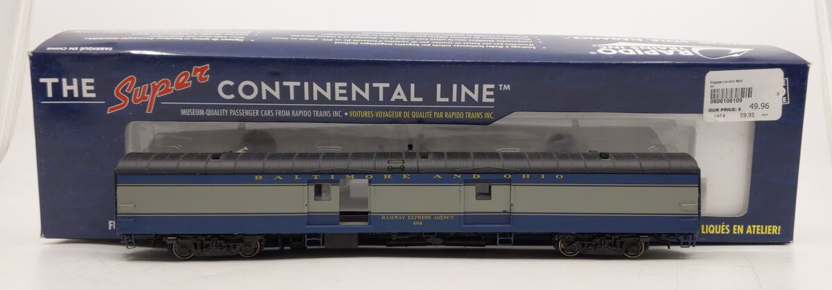 Rapido Trains 106109 HO Baltimore & Ohio 73' 6