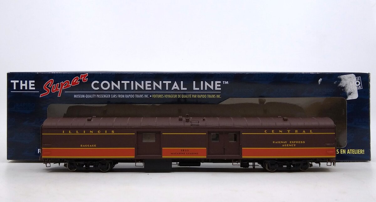 Rapido Trains 106129 HO Illinois Central 73' 6" Smooth Side Baggage #1835