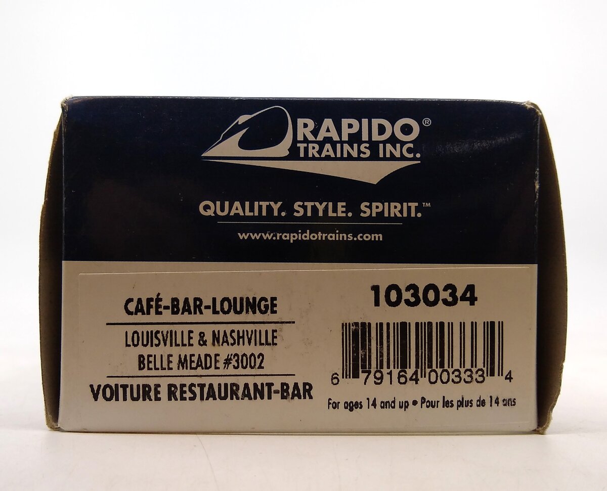 Rapido Trains 103034 HO Louisville & Nashville Cafe-Bar-Lounge (Belle Meade)