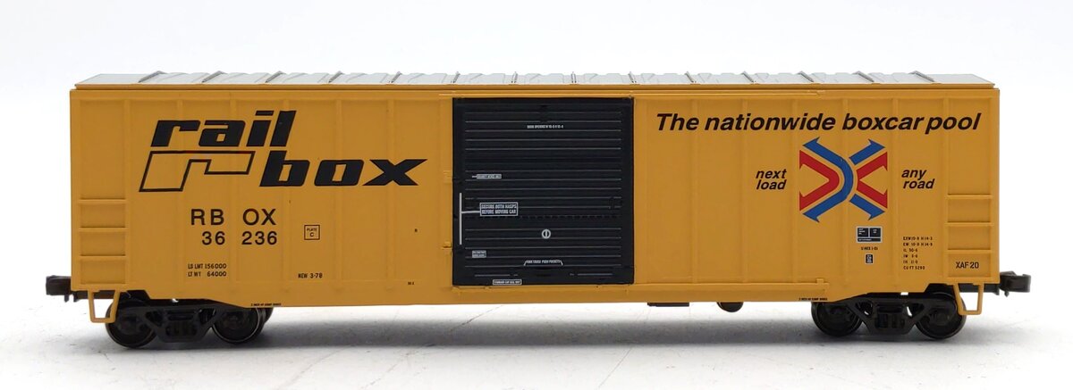 Atlas 20003894 HO Railbox (Large Logo) Trainman ACF 50' 6" Box Car #36236