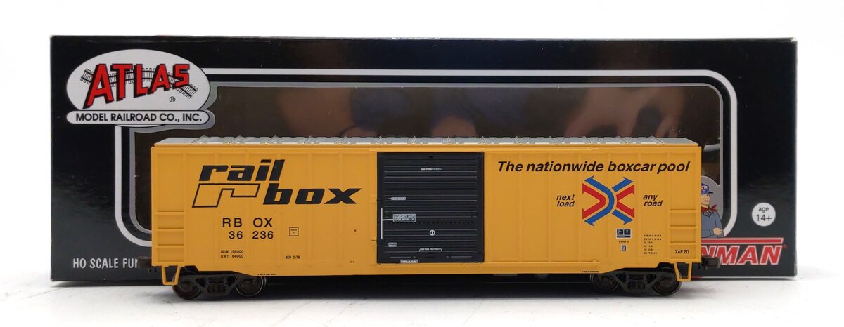 Atlas 20003894 HO Railbox (Large Logo) Trainman ACF 50' 6" Box Car #36236