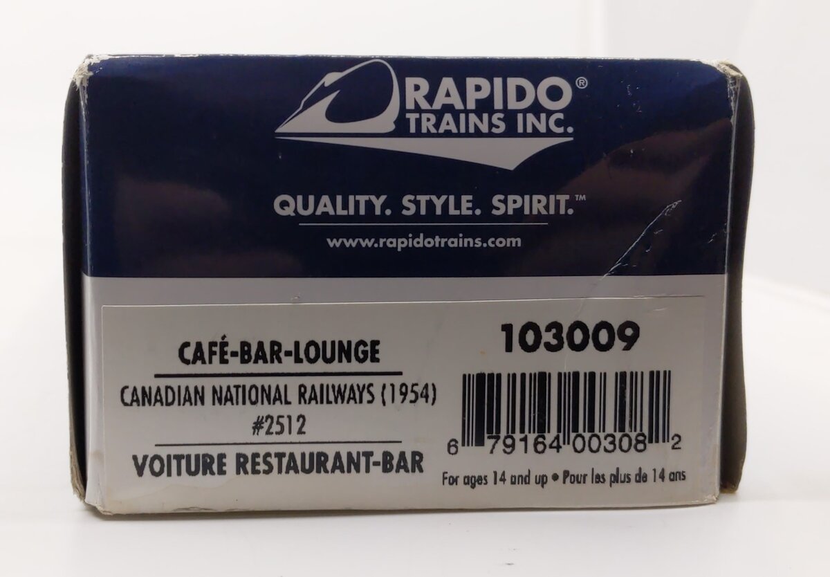 Rapido Trains 103009 HO Canadian National Cafe-Bar-Lounge #2512