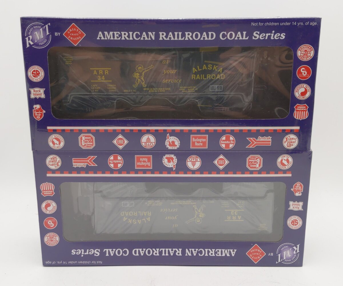 RMT 96233 O Gauge Alaska 2-Bay Coal Hopper 2-Pack