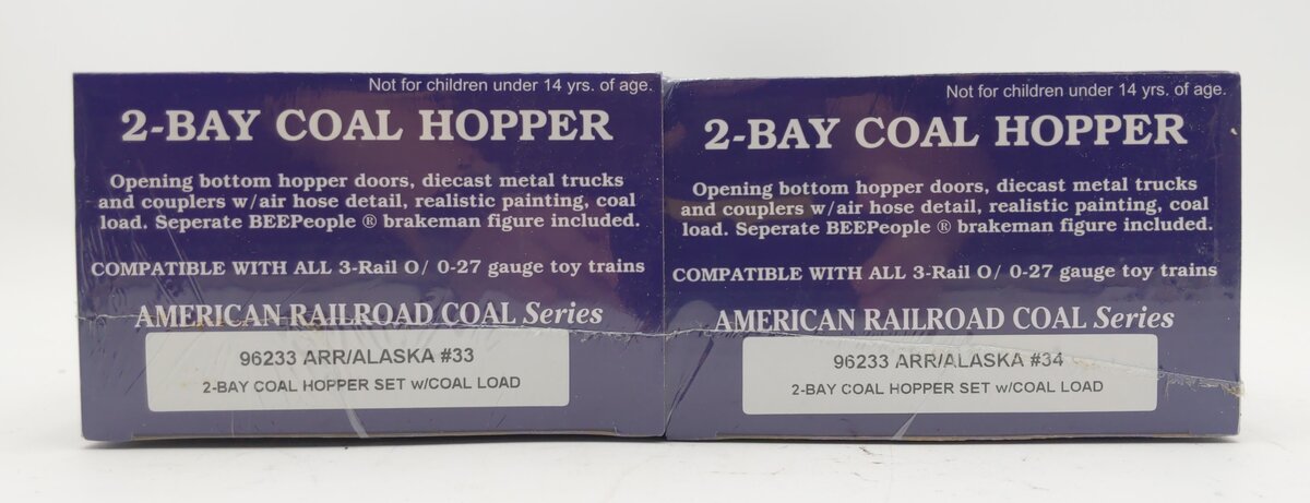 RMT 96233 O Gauge Alaska 2-Bay Coal Hopper 2-Pack
