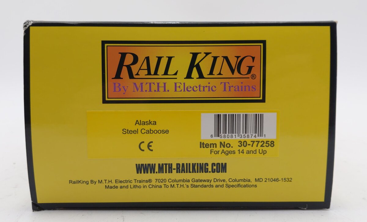 MTH 30-77258 O Gauge Alaska Railroad Steel Caboose #1066